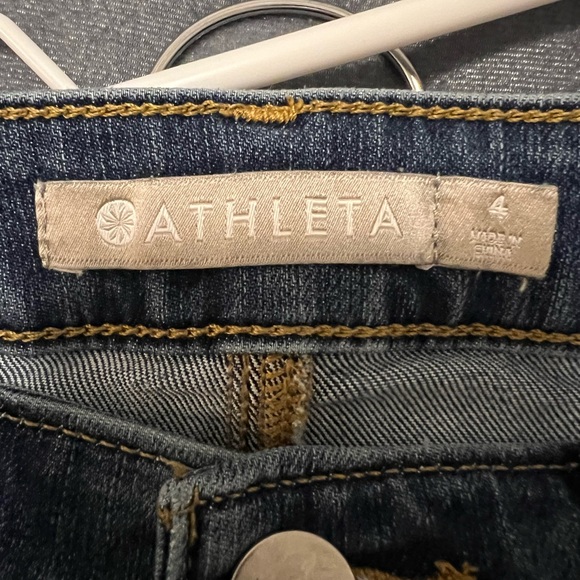 Athleta Sculptek women’s 4 medium wash stretchy distressed denim blue jeans - Picture 3 of 4